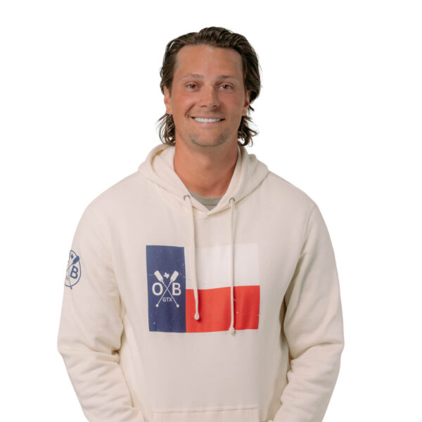 Model wearing Olabrasa Texas Forever Hoodie