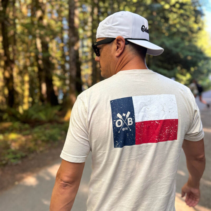 Model wearing Olabrasa Texas Forever T-Shirt