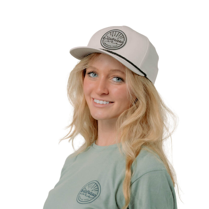 Model wearing Olabrasa OG Rope SnapBack Hat