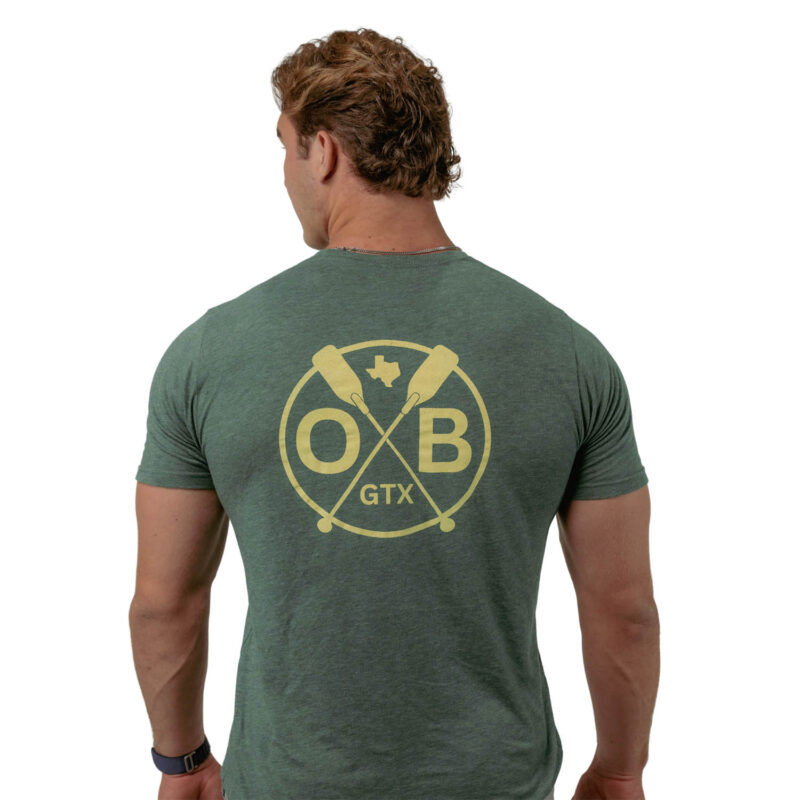 Model wearing Olabrasa Paddle T-Shirt
