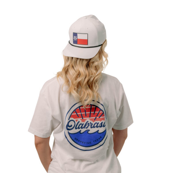 Model wearing Olabrasa Texas Forever Rope Hat